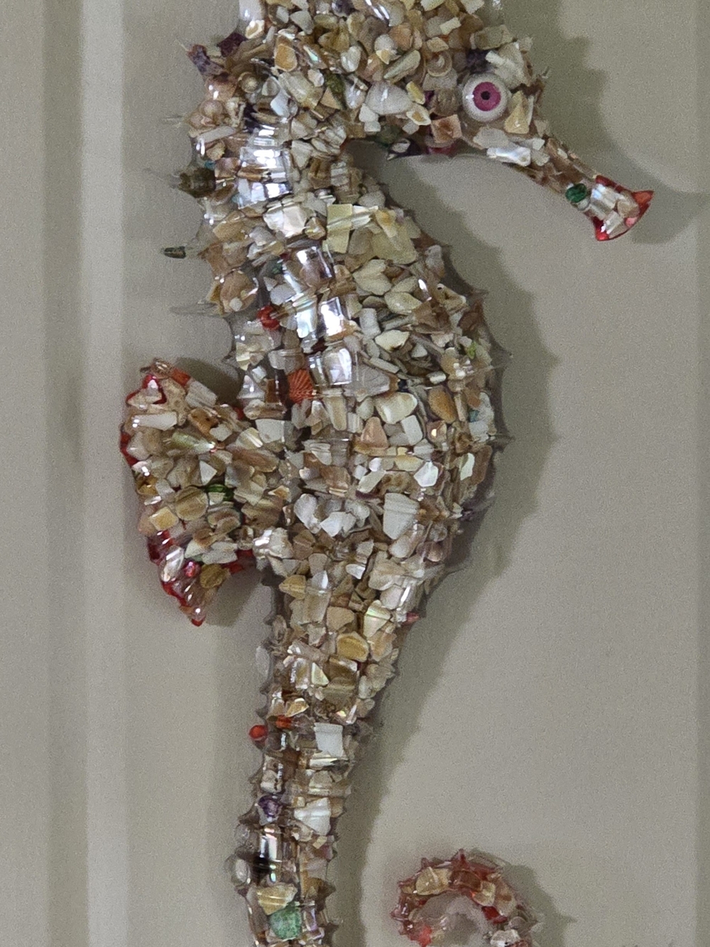 Shell Mosaic Seahorse Wall Art - Natural Multicolor